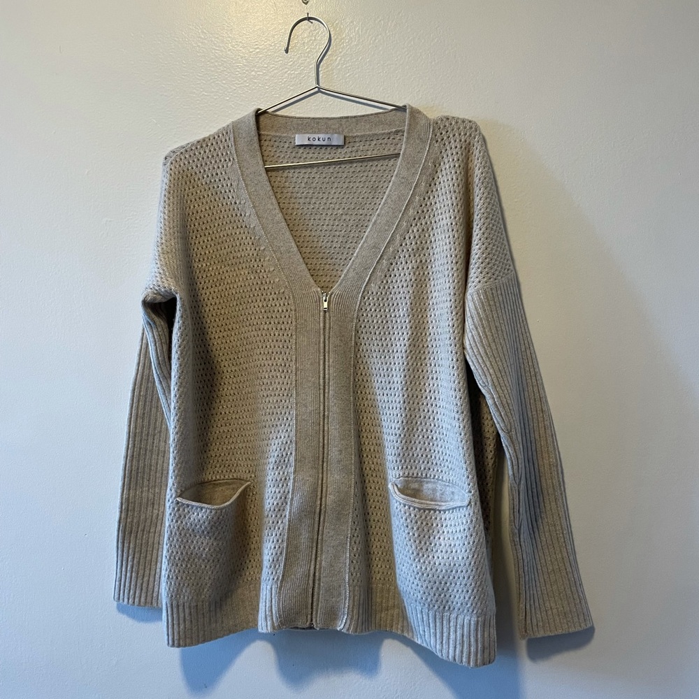 Kokun Gray Cashmere Sweater, Sz XS